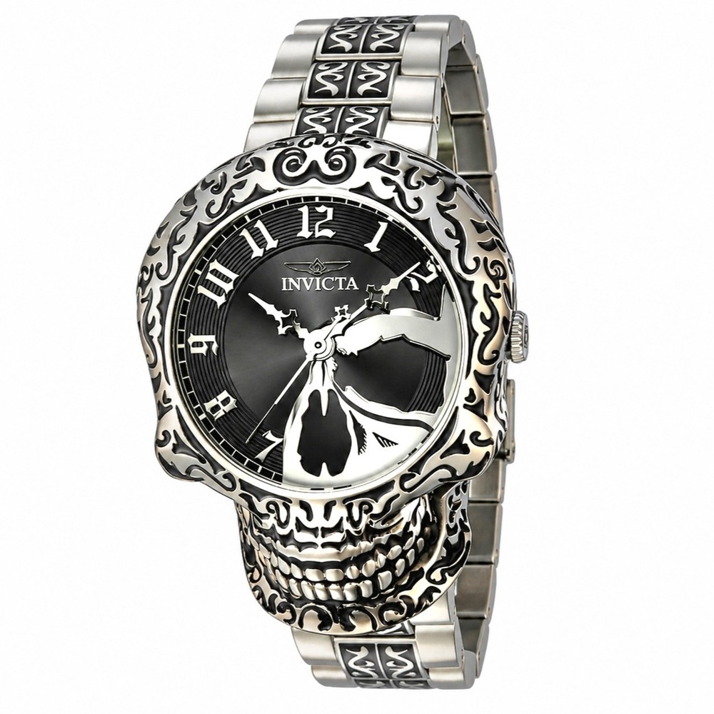 NEW Invicta Artist Skull Men's Watch - 50.5mm, Steel, Black (31907) #1048